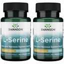 Swanson Ajipure L-Serine - 氨酸补充剂支持脑健康与神经系统功能 - 自然公式促进认知功能 - (60 Veggie Capsules,每件500毫克) (2包)