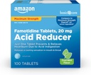 基本护理 Famotidine 20mg 凉薄荷片,100个伯爵,白色