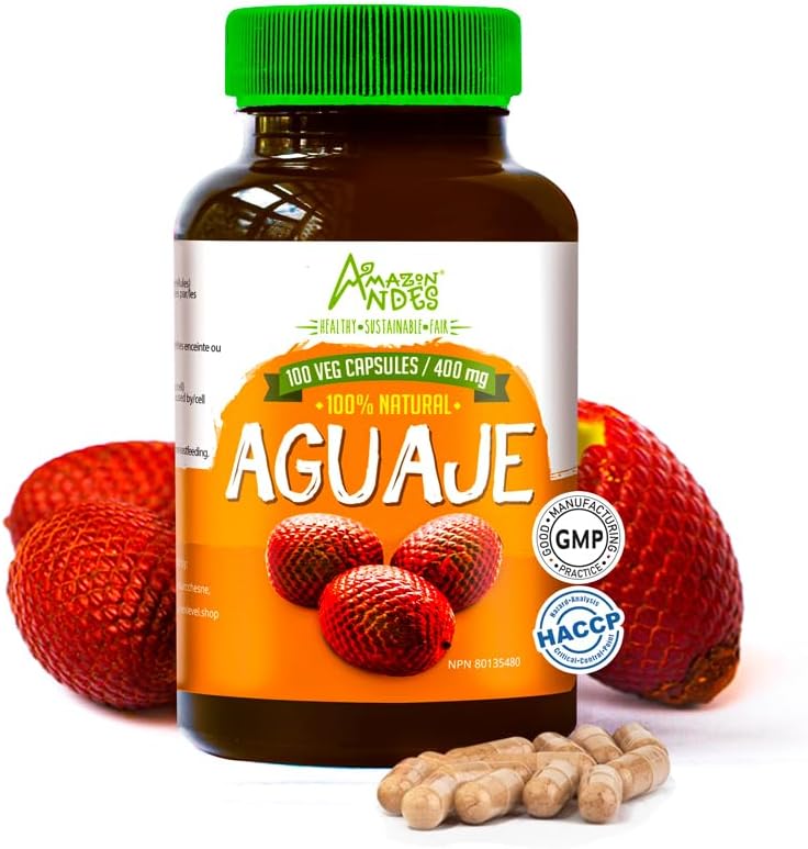 安第斯Aguaje Capsules - 女性健康支持者和荷尔蒙平衡者 -- -- 秘鲁野生收获和可持续来源 -- -- 非转基因、公平交易和Gluten自由 -- -- Buriti 100 Vegan药剂(400毫克)