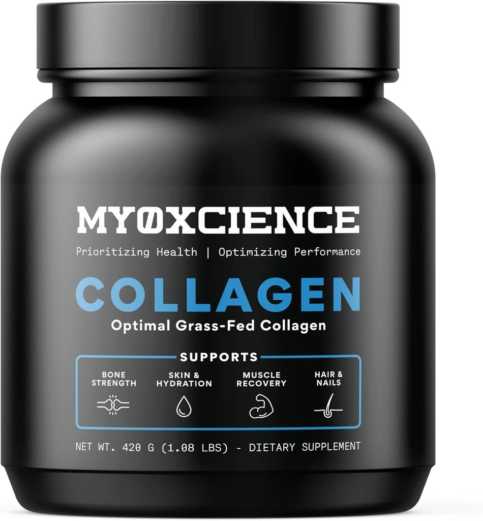 MYOXCIENCE 最佳草-Fed Collagen Powder → Bovine Collagen Peptides → 支持Collagen生产,联合健康,皮肤弹性,以及更多(30种服务)