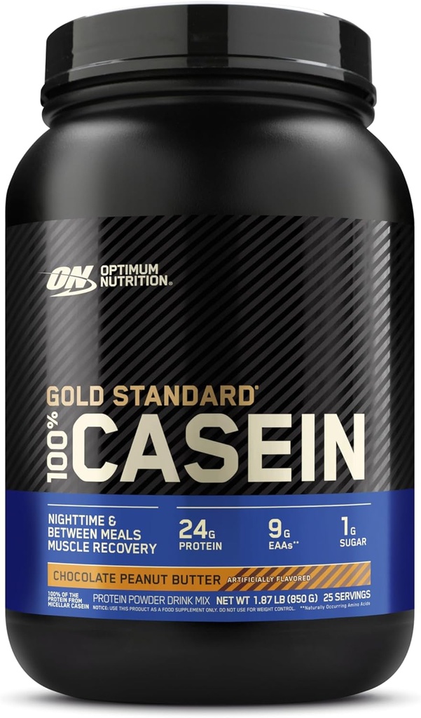 最佳营养金标准 100% Micellar casein 蛋白粉 慢文摘 帮助保持你饱满 过夜肌肉恢复 巧克力花生酱 1.87英镑(包装 May Vary)