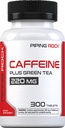 配有绿色茶叶提取器的 Piping Rock Cafeine Pills 220mg → 300 平板电脑 – 配有 Green Tea Excution → 蔬菜, Non-GMO, Gluten Free