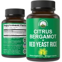 Citrus Bergamot + 红酵母大米. 2-in-1 补编. 高强度10:1 Bergamot 提取器. 没有胶,零糖,维根卡普勒斯