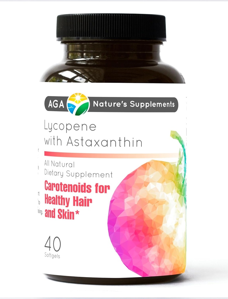 AGA Nature 配有 Astaxanthin 40 软胶的 Lycopene