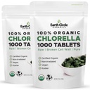 有机氯菌片 1000 Counter QQ 高潜力超级食品 QQ 氯酚丸 100%纯绿藻 QQ 破碎细胞壁 用于最大吸收 QQ Vegan, Kosher, Non-GMO 4 Tabs/日(2-Pack)