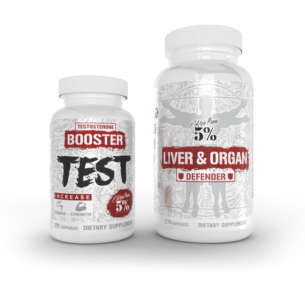 5% 营养 2-Stack + NAC + 测试助推器 + Liver, Kedney, & 心脏支持 + Testosterone, 肌肉构建器, 男性生命力, 能量和 Stamina