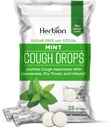 HERBION Naturals Cough Drops,无糖与Stevia,饮食补充,Soothes Cough,供6岁以上的成人和儿童使用,125滴(5袋),薄荷