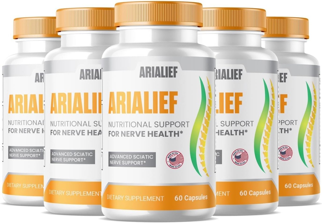 SPRESSO(5 Pack) Arialief Sciatica 营养支持 Capsules, Arialief 高级公式 Sciatica 救济补充, Nerve 救济补充, Arialeaf Prime Palm Sciatica (300 Capsules)