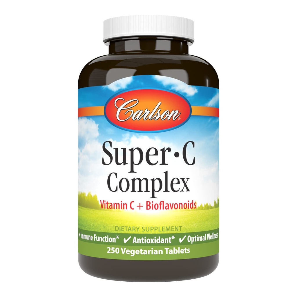 Carlson - 超C复合体,维生素C + Bioflavoids, Imune 函数和最佳井,抗氧化剂,250 蔬菜片