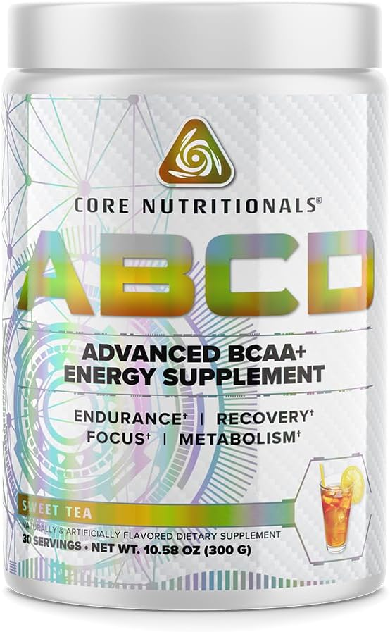 核心营养素 白金 ABCD 高级 BCAA 能源补充,改善耐力、恢复和聚焦 30 服务(甜茶)