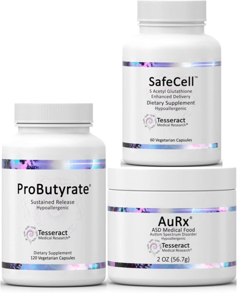 宇宙药剂医学研究 Probutyrate Gut Health Supplement & SafeCell S-Acetyl Glutathione Supplement & AuRx 自闭症光谱医学食品粉