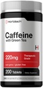 Horbäach Caffeine Pills 200mg | with Green Tea | 200 Tablets | Vegetarian, Non-GMO & Gluten Free