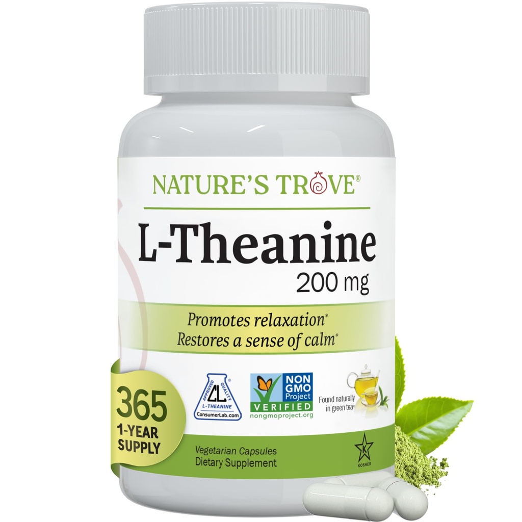 大自然的Trove L-Theanine 200mg 超值大小 - 365 植物卡普尔