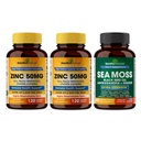 Sandhu Herbals Zinc 50mg & Sea Moss 黑种子油 Ashwagandha Ginger Burdock 根状补充剂 美国男女制作