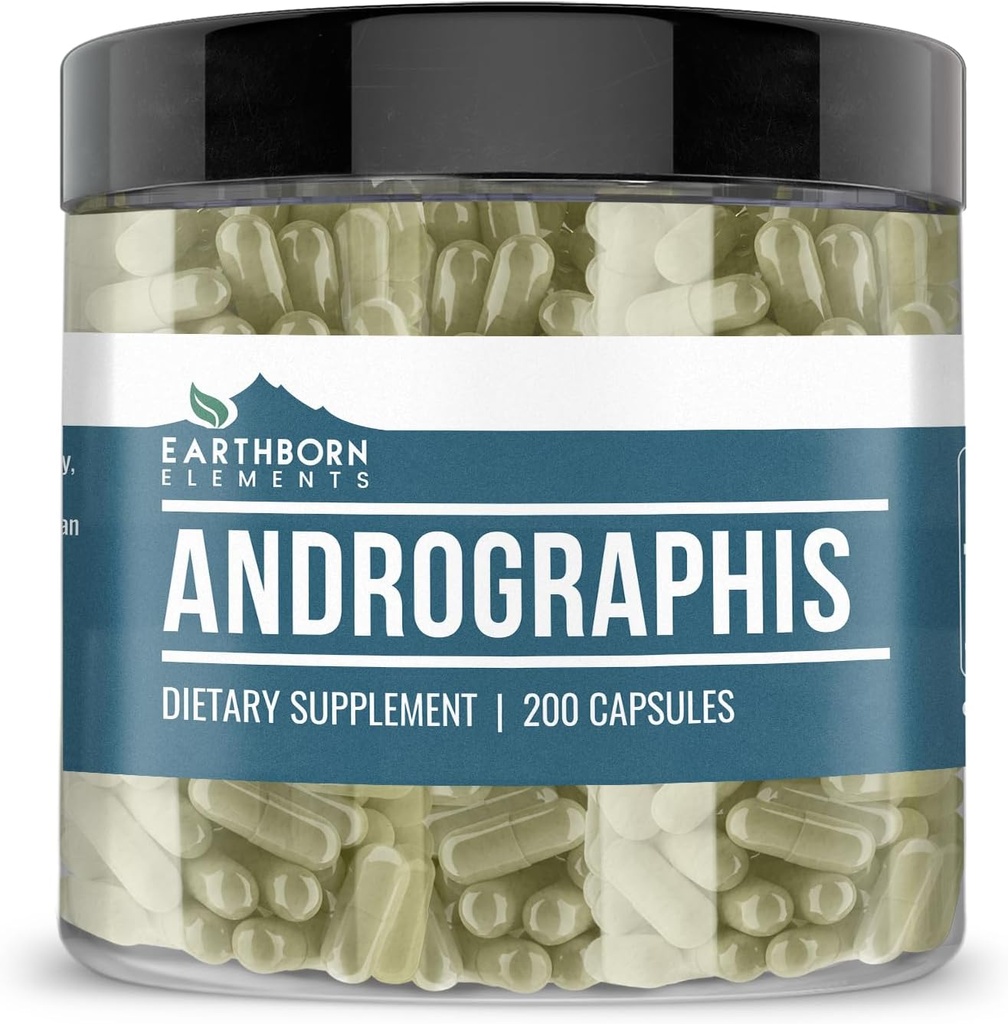 土生土长元素Andrographis Paniculata 200 Capsules, 纯和未稀释, 无添加剂