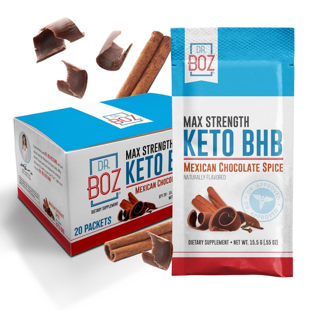 Boz博士 - Keto BHB粉 - 墨西哥巧克力辣椒,20种服务 - Ketones 饮料 - 能量和减量切片 - Max 强餐补充 - 质量测试 - 美国制造 - 10.9oz(310g)