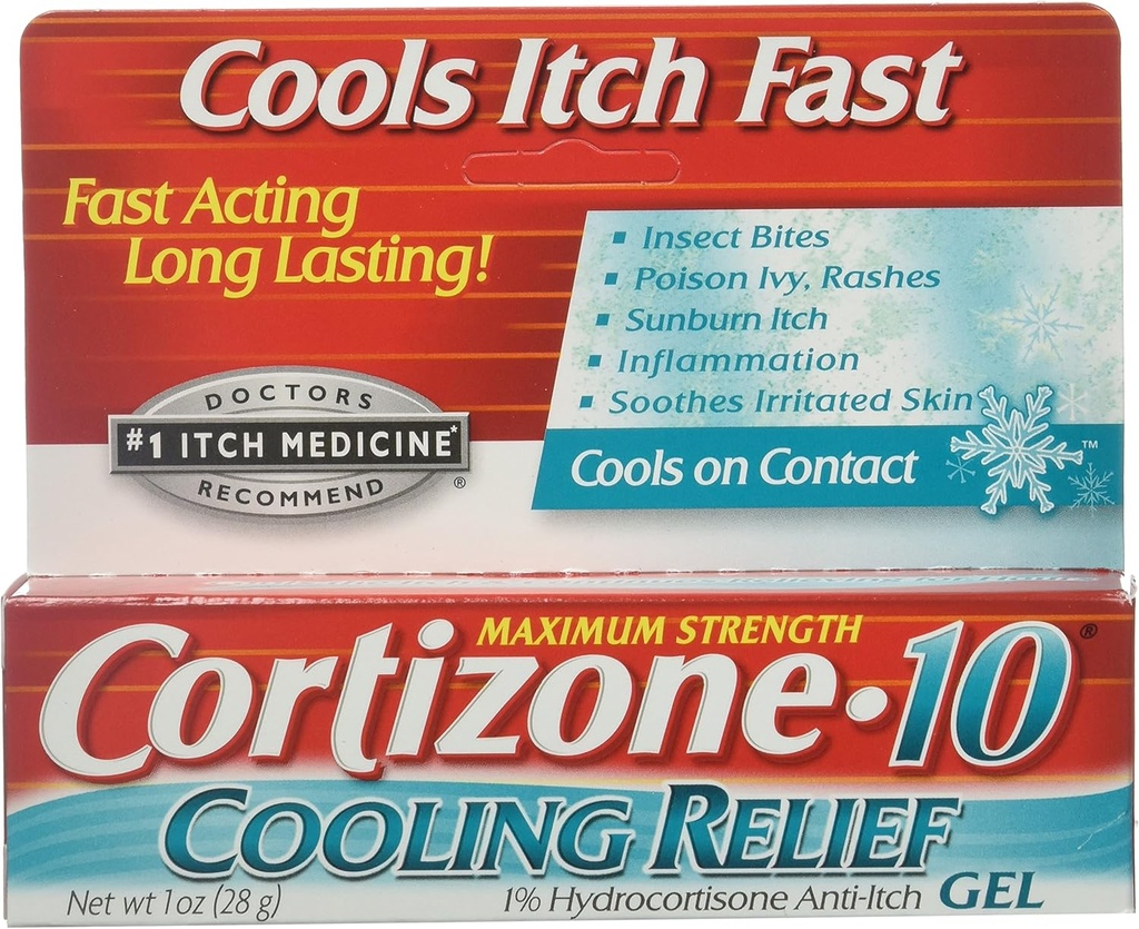Cortizone-10 冷却救济 反伊奇 Gel 1 oz (3包)