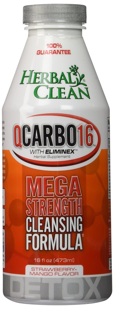 草药清洁 BNG 企业 Q Carbo 液草饮料,芒果,16 Ounce
