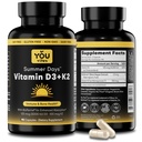 维生素D3 + K2 - 最大吸收,5000 IU D3 & 100 mcg K2 MK-7(Menaquinone-7) 配有 BioPerine - 骨,心和免疫支持 - 非GMO, Gluten Free, Soy Free - 90 Capsules - 每日补编