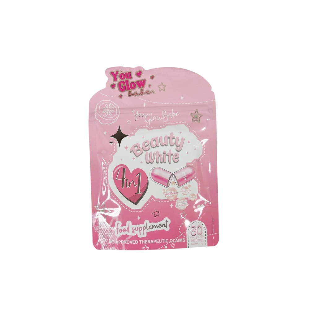 普通的你 Glow Baby 美女 白色 4 在1 Glutathione Capsules, 30 个伯爵