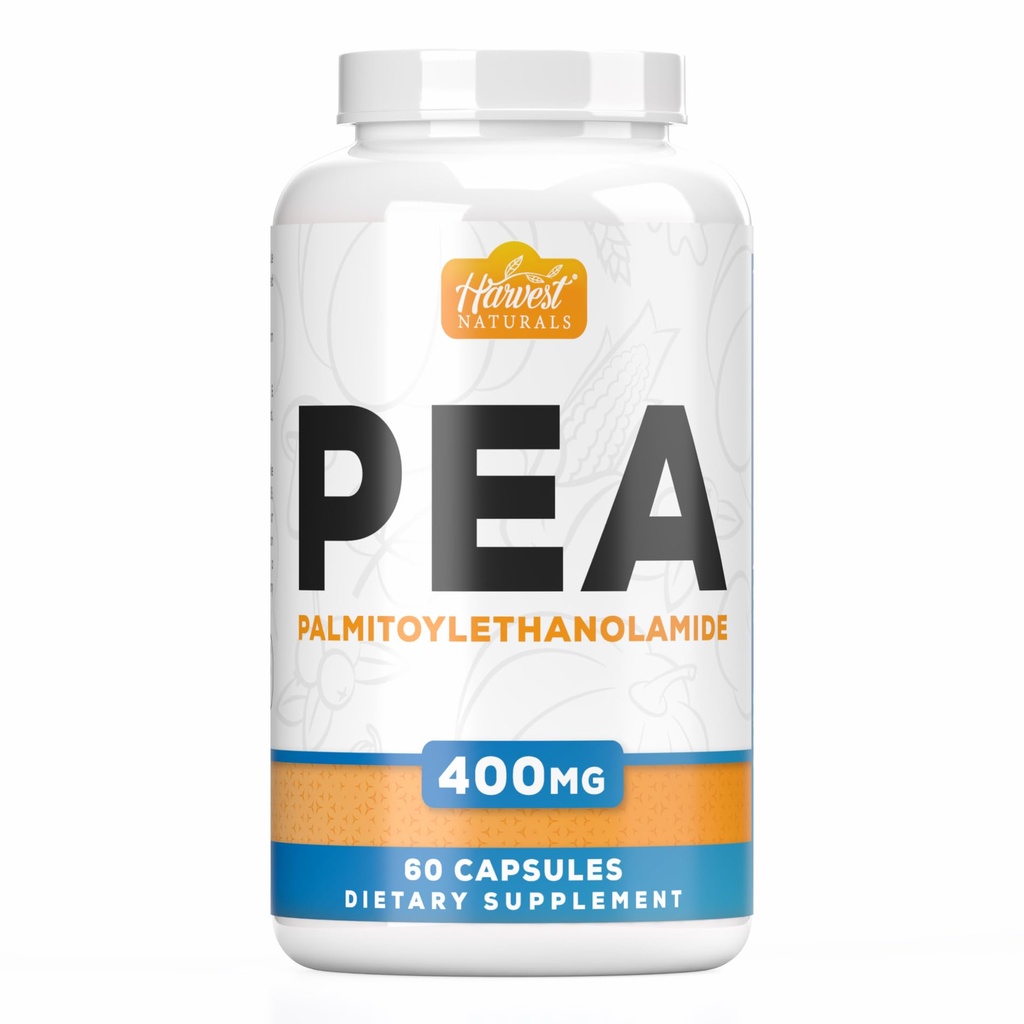 Palmitoyl乙醇酰胺 Capsules | Pea 400mg | 60 Pill Count | 促进自然炎症和疼痛管理 | 实验室测试的成份