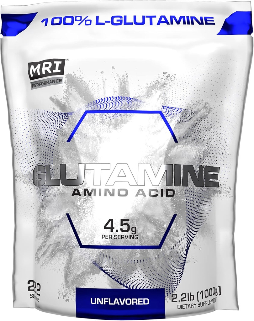 MRI性能 L-Glutamine Powder,纯自由型氨基酸用于恢复,Gut & Muscle Support, Uniforested, Easy Mix, (222 services)