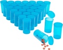 Juvale 30 Pack 空弹丸瓶 - 19 Dram容量 - 蓝色塑料 - 方便获取的盖子 - 药品容器和带盖的Vials - Squeeze-Open Travel Vials