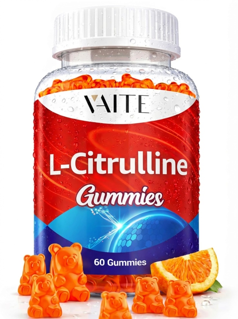 L Citrulline Gummys for Men - 配有钙的强力蒸汽机,每架1600毫克,超强,靴子硝基和硝酸氧化物生产,支持能量和耐力,60匹可口可乐