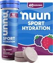 具有镁、钙、钾、氯和钠、Gluten Free & Vegan、Tri-Berry、4 Pack(总共40种)的Nun运动电解片