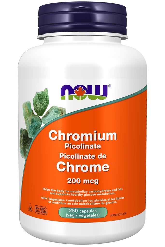 现在食品补充品,Chromium Picolinate 200 mcg,胰岛素联合剂*,250 Veg Capsules