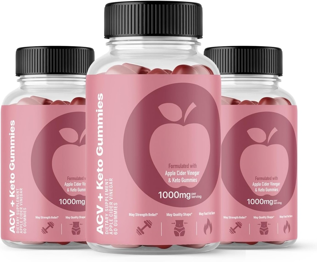 (3 pack) Svelte ACV Gummys 高级公式, Svelte Gummys 1000mg, 180 计数