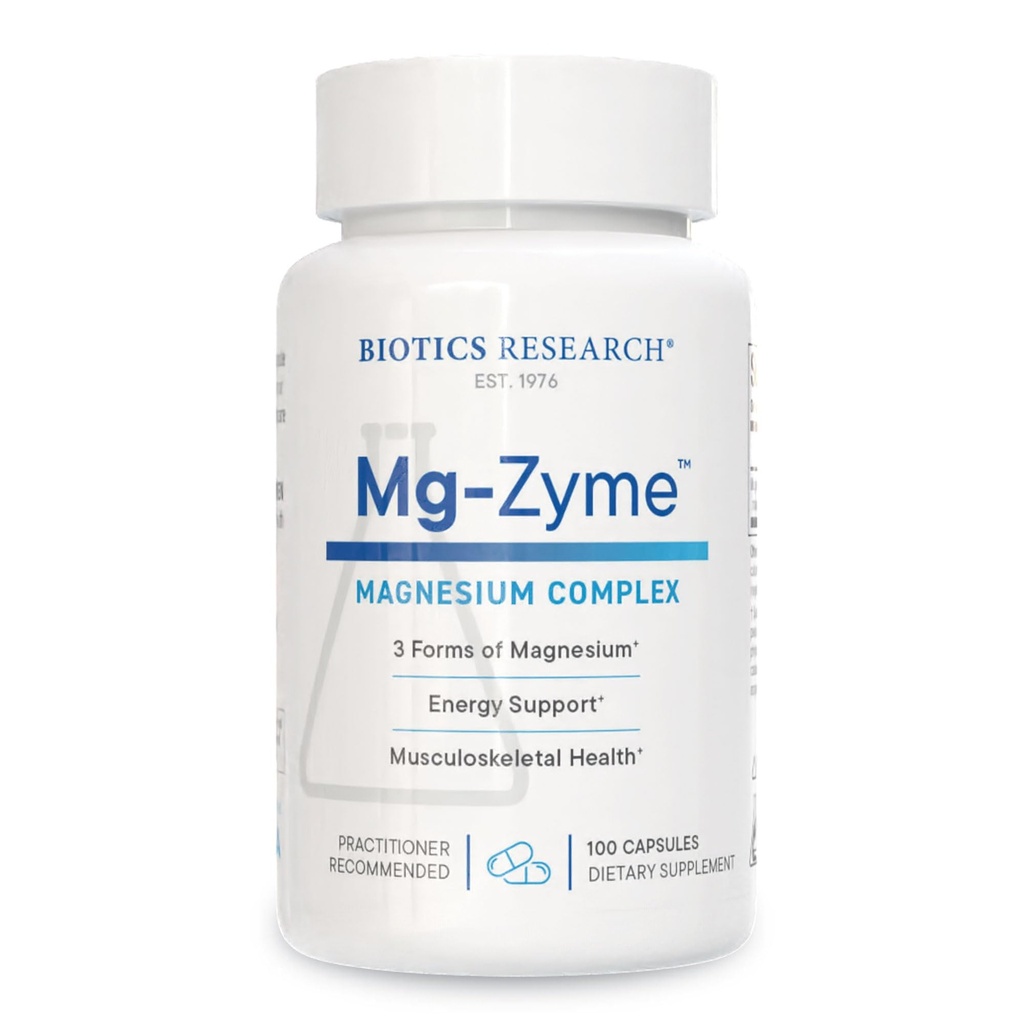 生物学研究 Mg-ZymeTM 三聚镁综合体 100毫克-甘油酸镁、甘油酸甘油酸盐、分酸盐补充剂、高吸收、支持睡眠、能源、心血管健康-100卡普尔