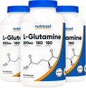 营养成本L-Glutamine 800毫克,180卡普尔(3瓶)