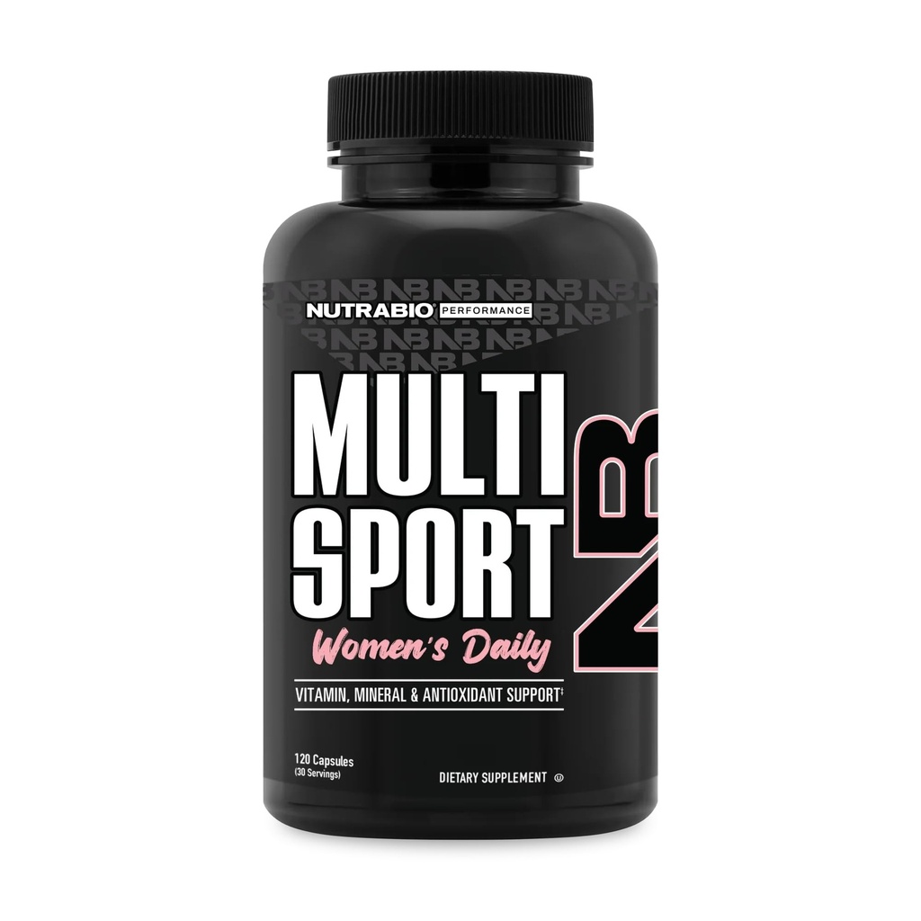 女性的NutraBio 多功能运动 - 女性的多维生素 - 33 维生素,矿物,微营养素 - 富含抗氧化剂 - 支持峰顶运动性能,能量,代谢(120 蔬菜卡普尔)