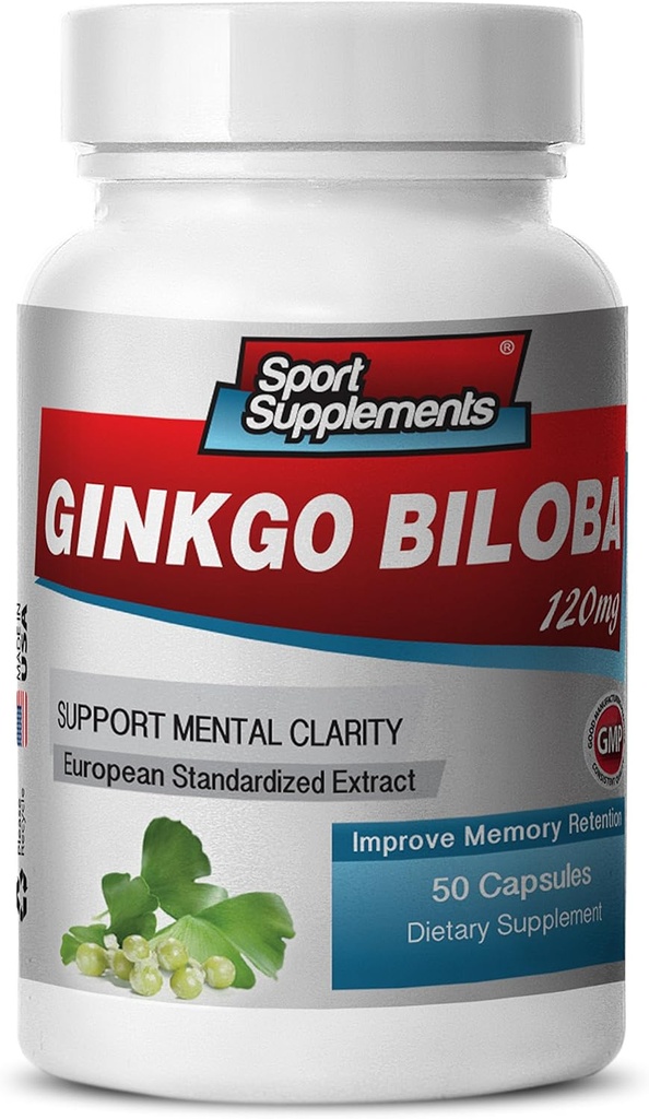 记忆与焦点的大脑补充 - Ginkgo BILOBA 120MG - Gingko biloba Plant,成人的焦点补充,Gingko biloba 补充,Ginko biloba Pills Natural,记忆补充 - 1B 60 Caps