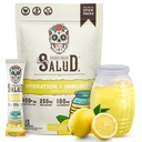 Salud 2-in-1 水解包+ 豁免电解片粉,柠檬水 - Agua Fresca 饮料混合物, 长老莓, 奶油和大豆自由, 非GMO, Gluten Free, Vegan, 低卡路里, 1g 糖(15种服务)