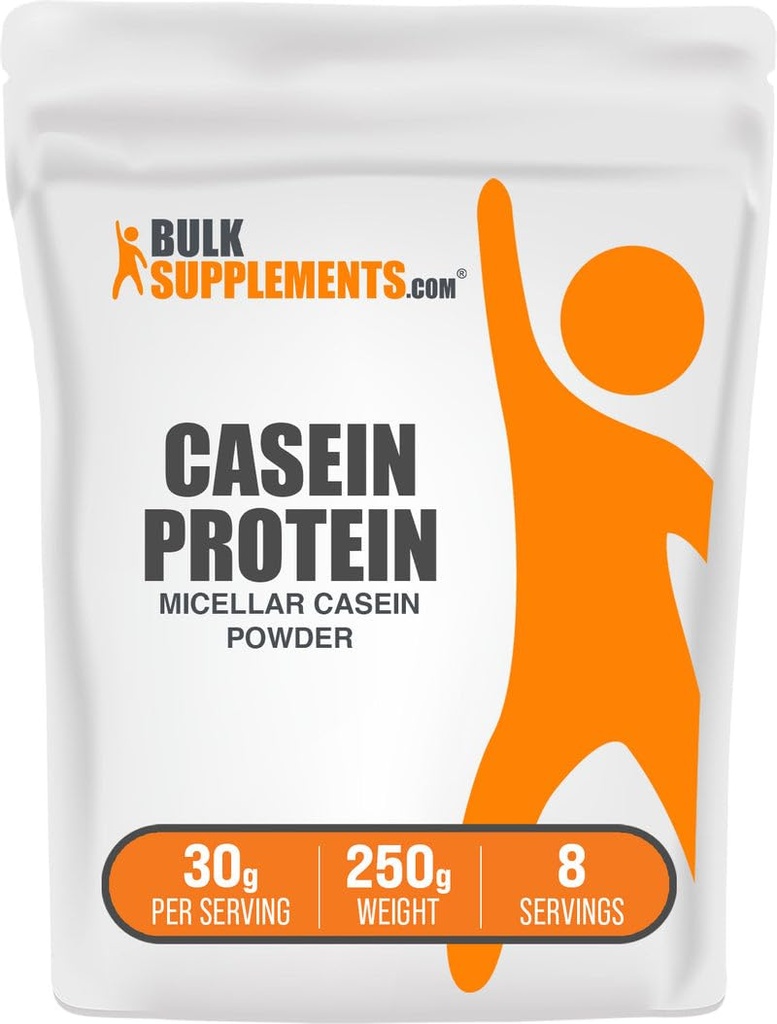 Bulk Assupports.com Casein蛋白粉 - Micellar Casein Powder, 慢速消化蛋白质 - 不受欢迎的 & Gluten Free, 每架30克, 250g (8.8 oz) (Pack of 1)