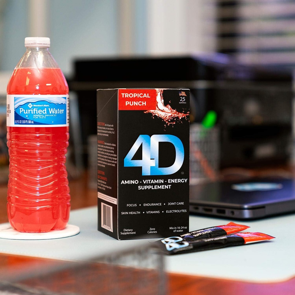 4D 清洁能源 氨基-维生素-能源-补充25个单位 在1 Pack, 25 Count ()