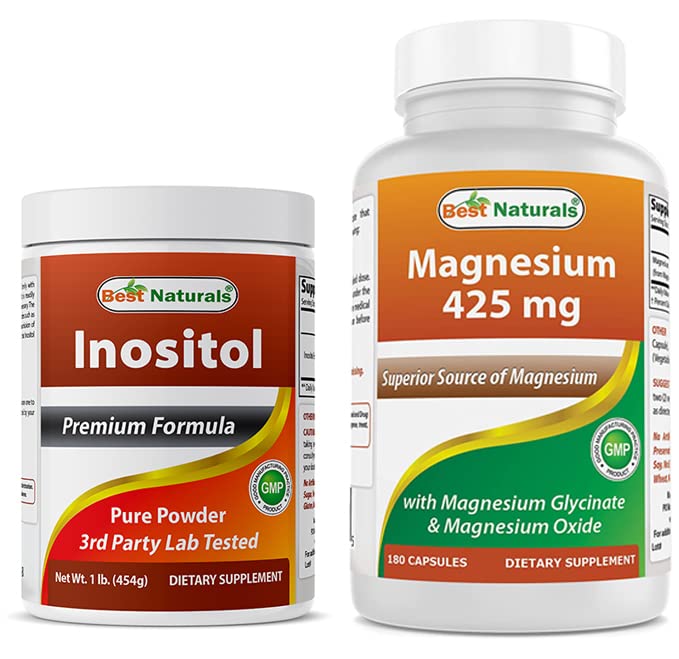 最佳天然物 胰岛素粉剂 1 磅和镁 甘化物 425毫克