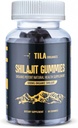 Tila Organization Himalayan Shilajit Resin 软宝石 - 60 Gummies, 600毫克 - 具有85种以上追踪矿物、富尔维奇酸和无胡米酸的男女自然补充剂