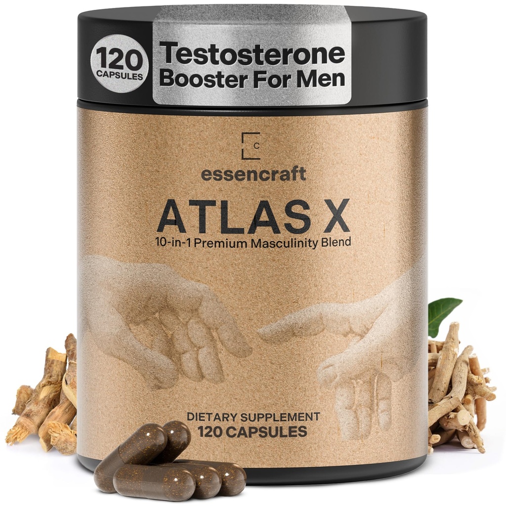 ATLAS X 10-in-1 男子男性马克西米瑟补编——与Shilajit, Ashwagandha, Zinc, Safed Musli, Tongkat Ali, Black Maca, Fadogia Agrestis, 2个月供应