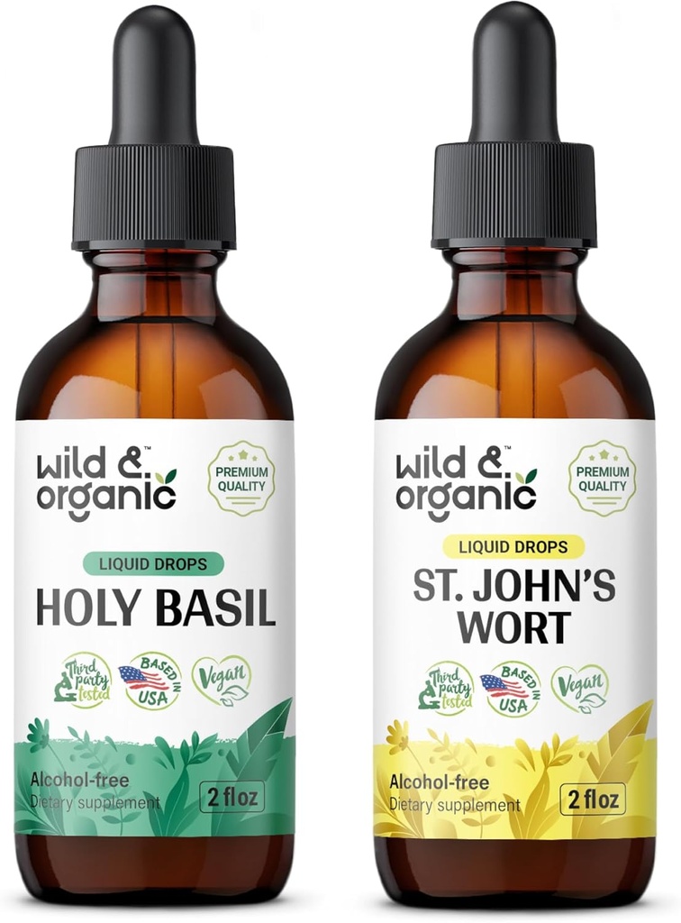 野生和有机圣殿小叮当 2 fl oz & St Johns Wort Tincure 2 fl oz