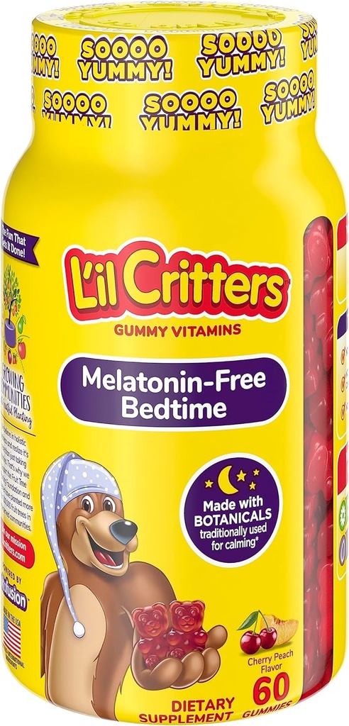Lil Crits Melatonin- Free Bedtime 儿童饮食补助, 60 古米