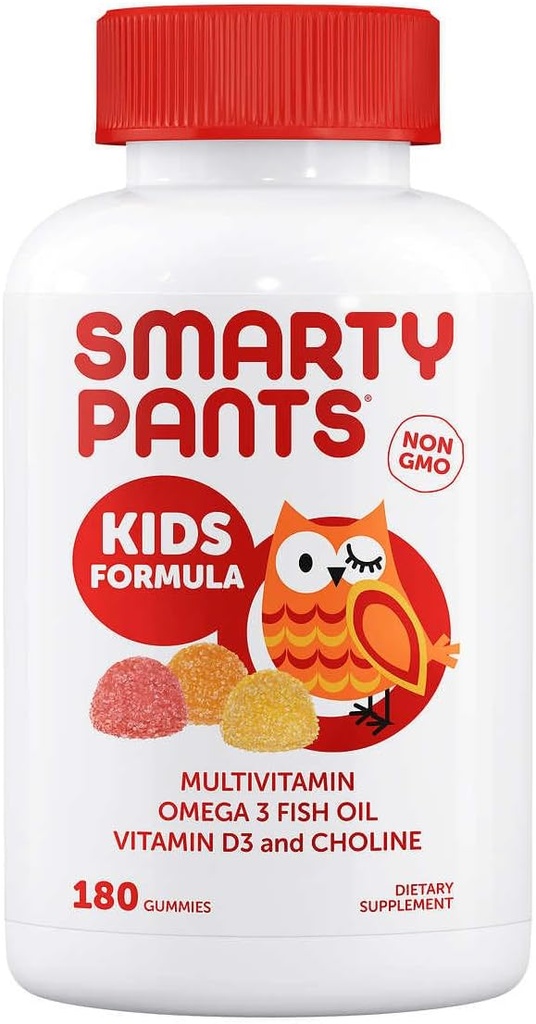 普通的Smarty Pant Kids 完成多维特敏,180 Gummys Bundle, 多维特敏+ Omega 3, 维生素D3和维生素B12, 45天供应