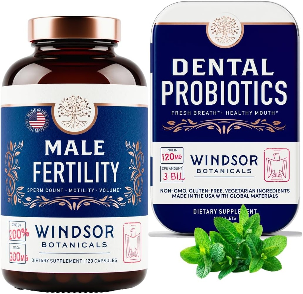 WINDSOR BOTANICALS 男性生育率补充和牙科抗生素 健康与健康包