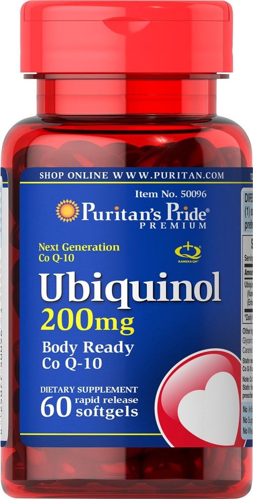清教徒的荣耀Ubiquinol 200 mg软胶,60 mcount