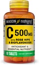MASON 天然维生素C 500毫克,配有Rose HIPS和Bioflavoids、免疫支持和抗氧化剂公式,90片