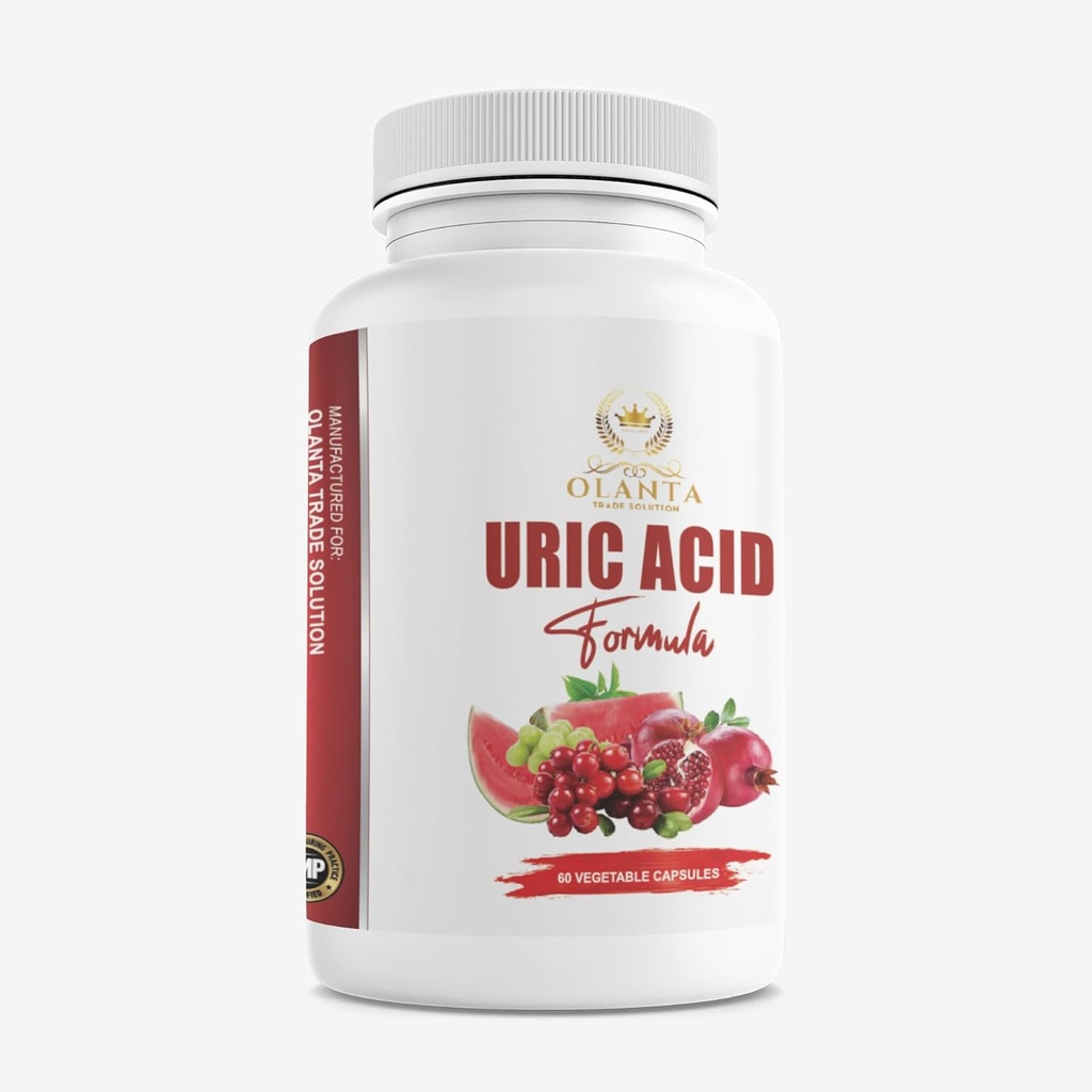 普通尿酸药 - URIC酸复合物 - 低尿酸补充物,尿酸药,牛奶硝酸盐,Celery种子提取有机物,Cranberry,Pomegrant,和Turmeric - 1瓶 60盖