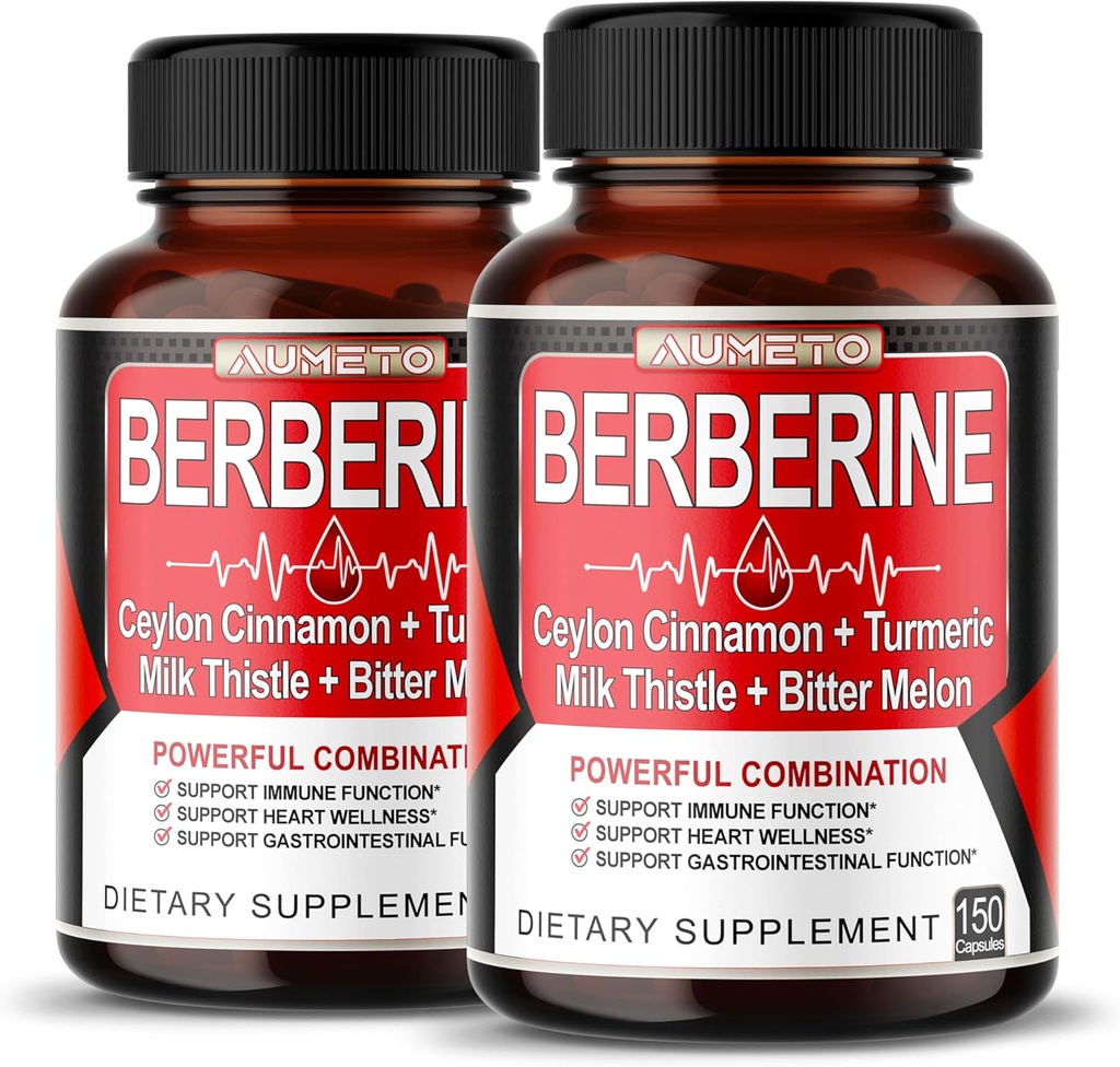 8 in 1 Berberine 补编 - Per Capsule Productions - 支持文摘,豁免 - 与锡兰肉桂, Milk Thetle, Turmeric, Bitter Melon