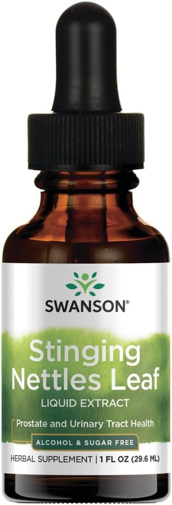 Swanson Sting Nettles 叶片液体提取 酒精和无糖 1 f Ounce(29.6毫升)液体